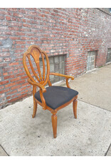 Federal Style Captain Dining Chair with Black Upholstery
