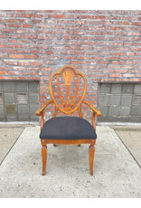 Federal Style Captain Dining Chair with Black Upholstery