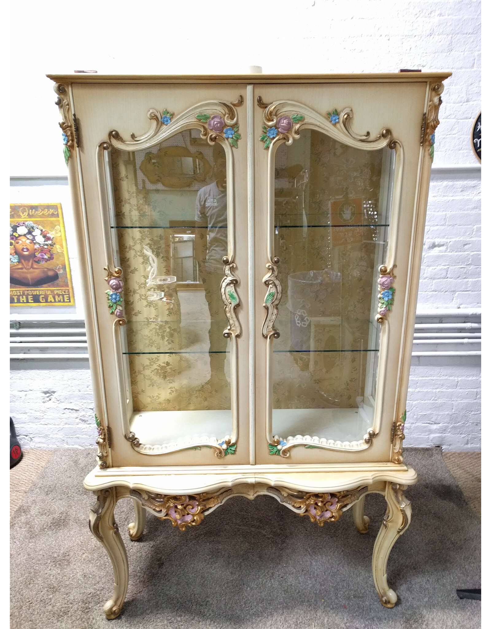 Decorative Floral Curio Cabinet