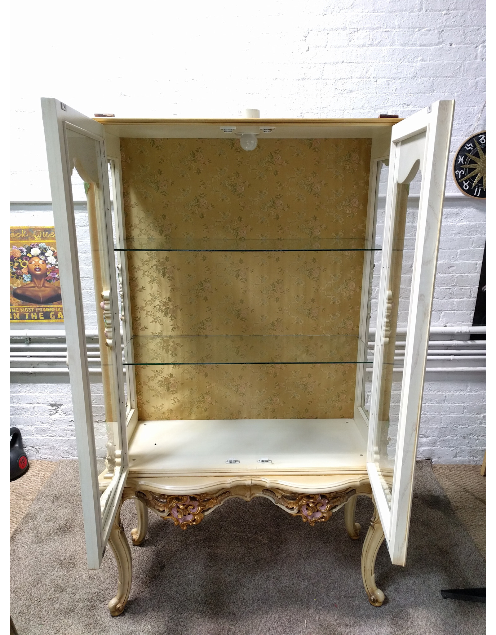 Decorative Floral Curio Cabinet