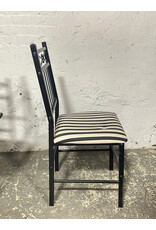Black and White Striped Dining Chair