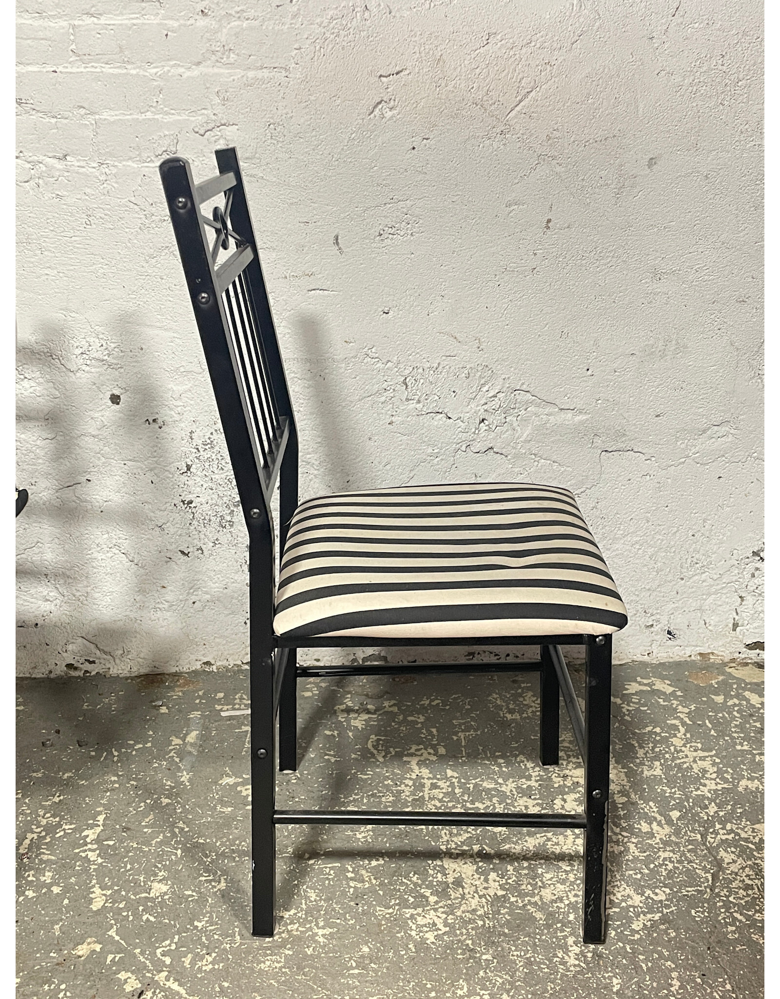Black and White Striped Dining Chair