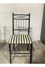 Black and White Striped Dining Chair