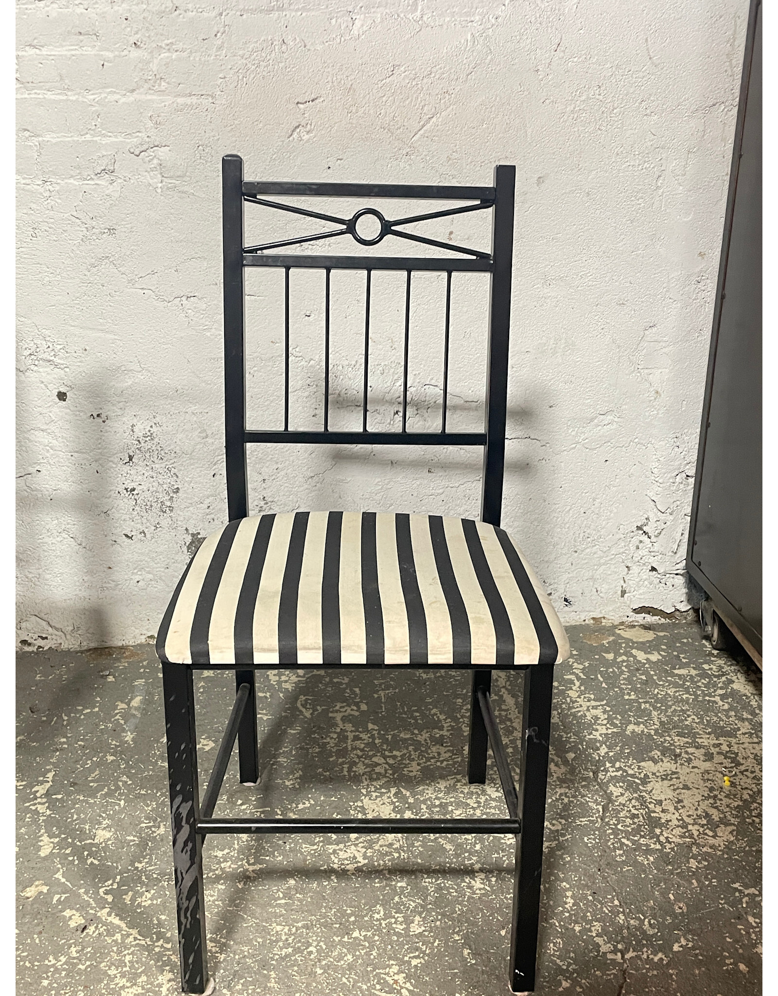 Black and White Striped Dining Chair