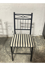 Black and White Striped Dining Chair