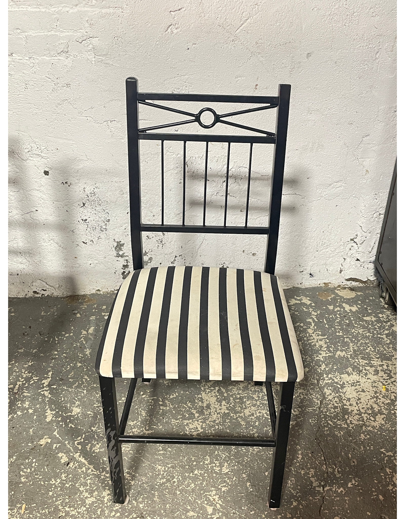 Black and White Striped Dining Chair