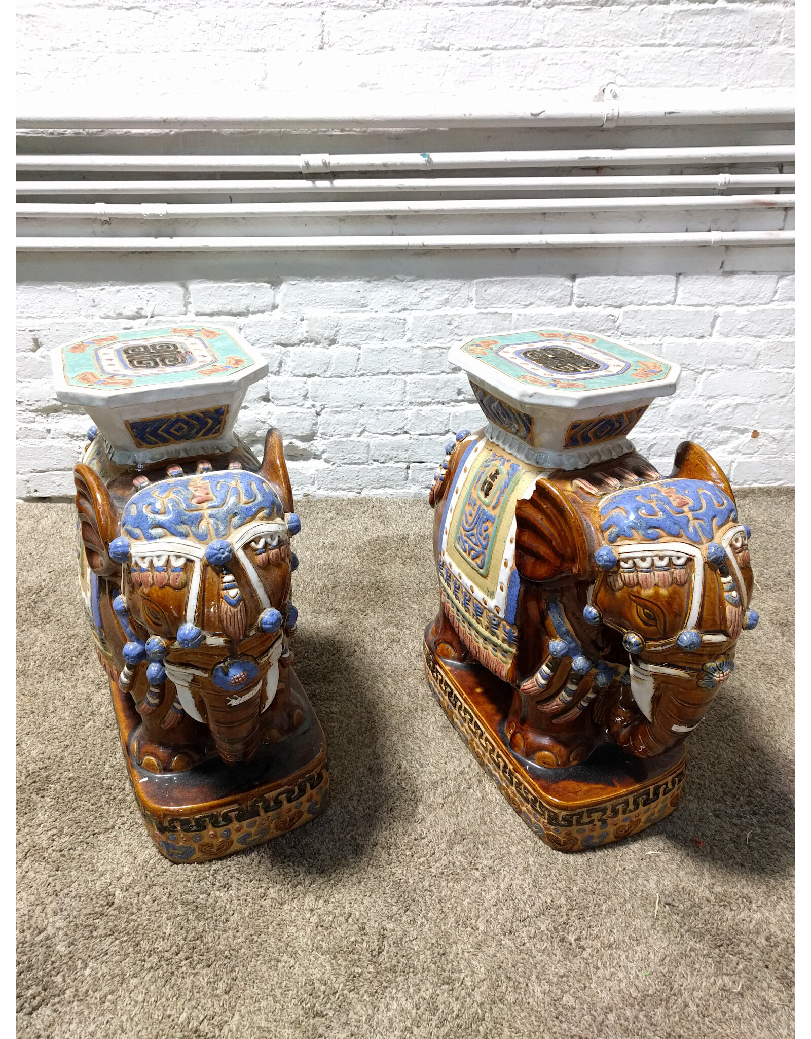 Chinese Elephant Ceramic Garden Seat