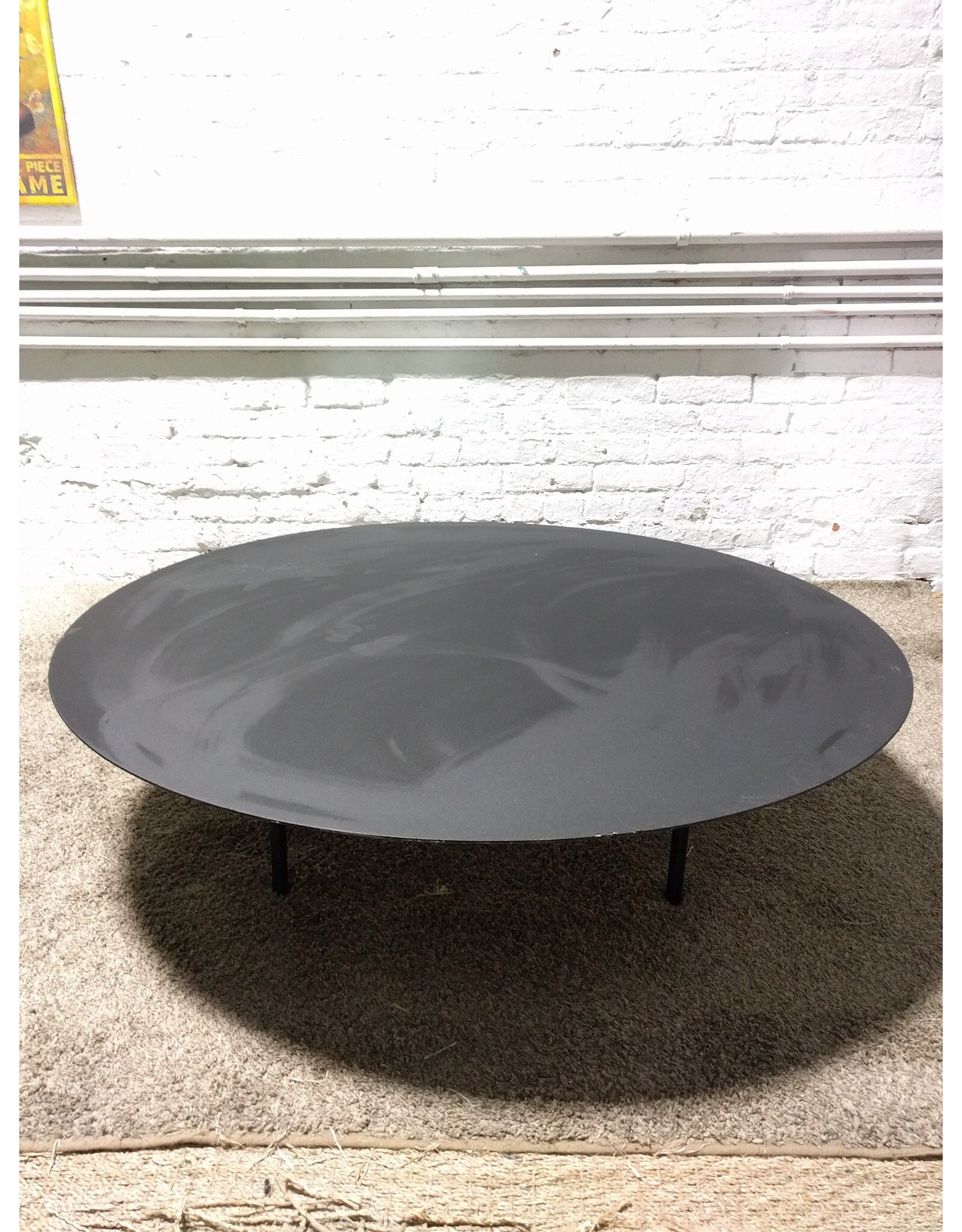 Low Black Metal Round Coffee Table