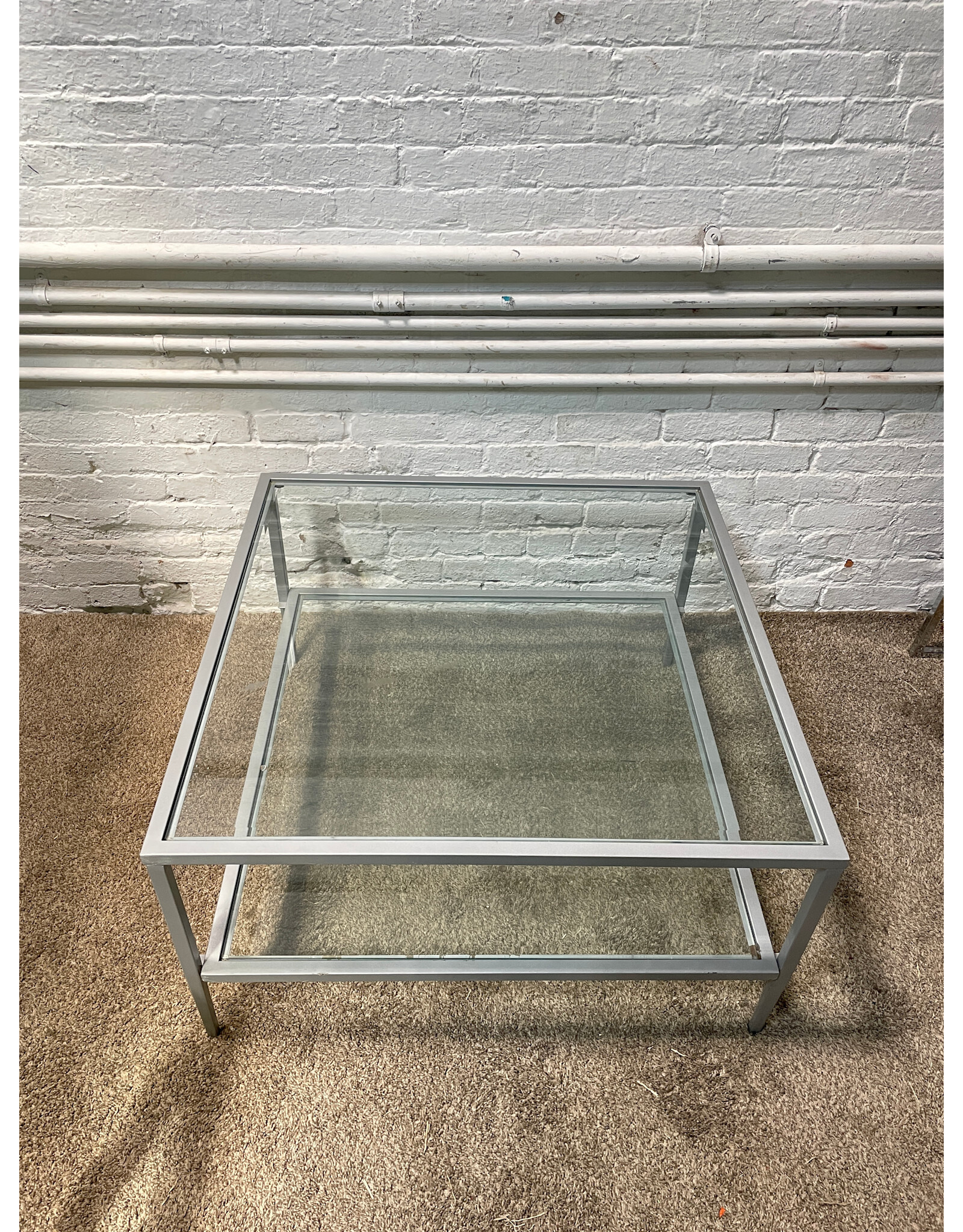 Mid Century Square Coffee Glass Table