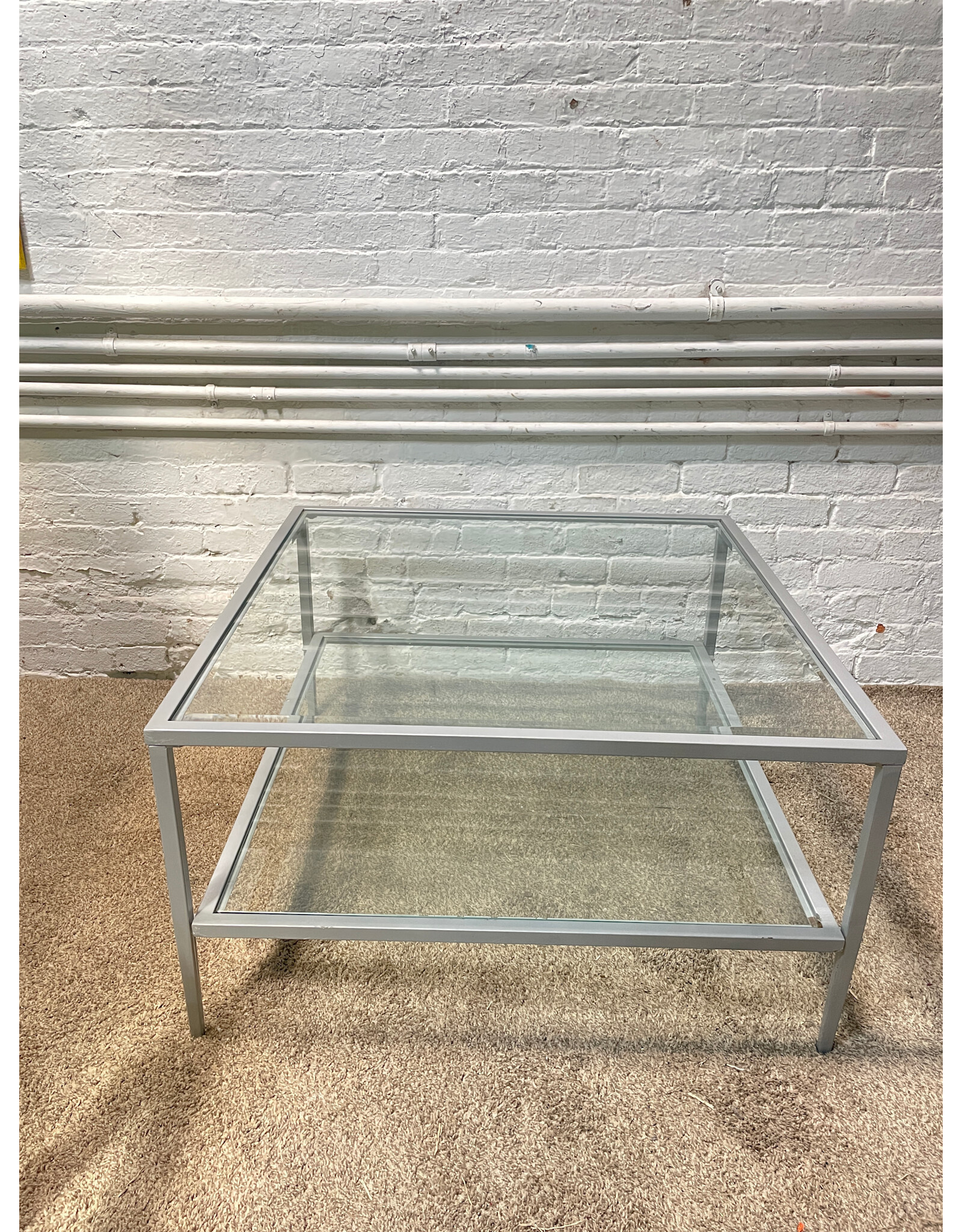Mid Century Square Coffee Glass Table