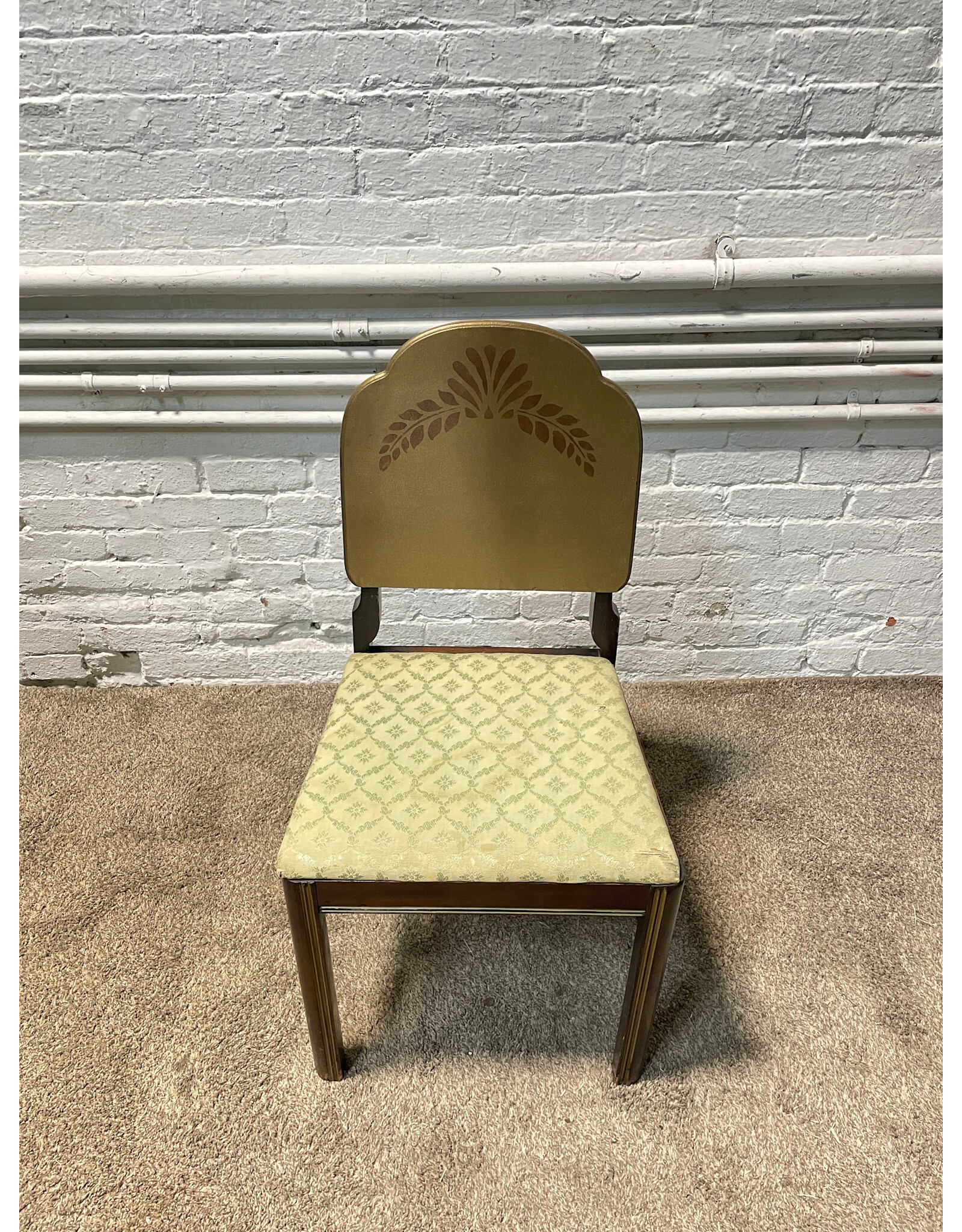 Scalloped Back Hitchcock Upholstered Side Chair