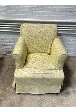 Yellow Floral Upholstered Armchair