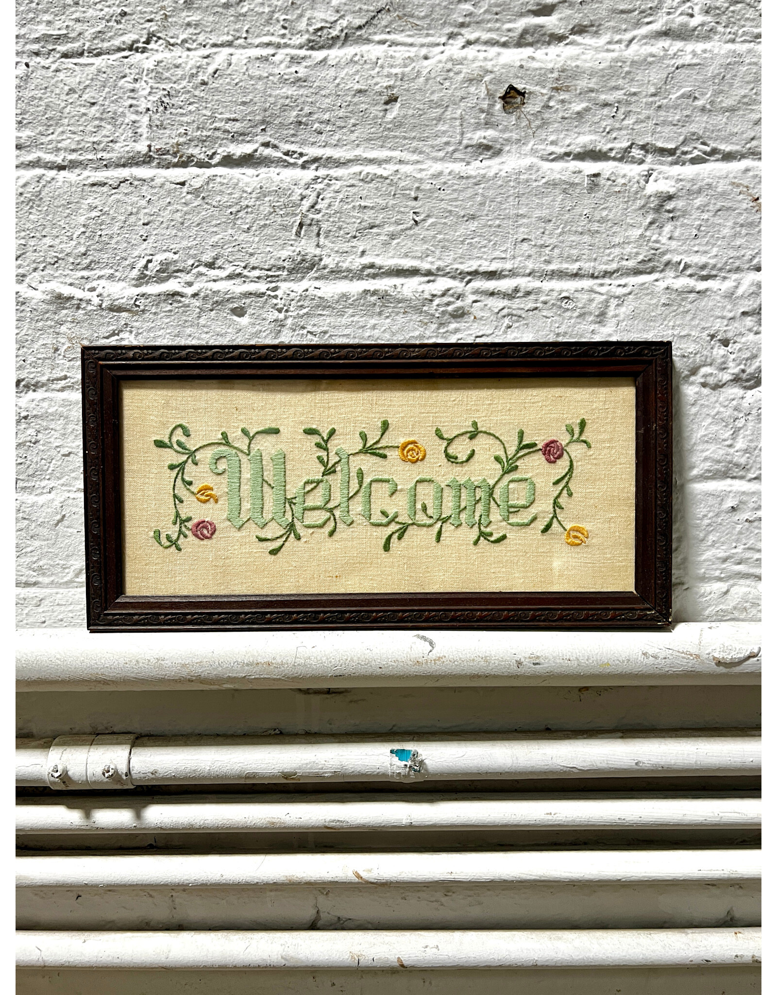 Small Embroidered Welcome Sign