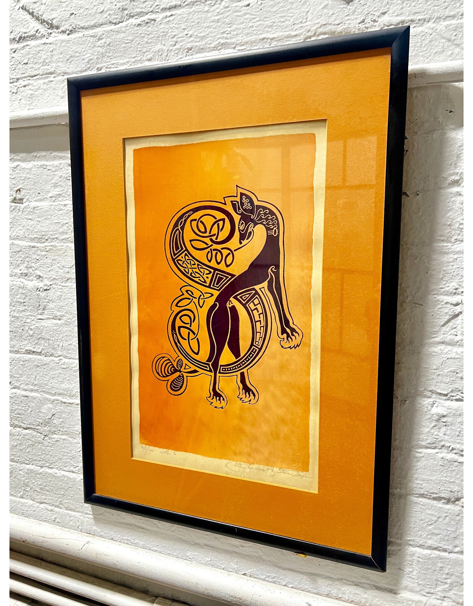 Letter S, framed serigraph, sgnd Steven Doyle