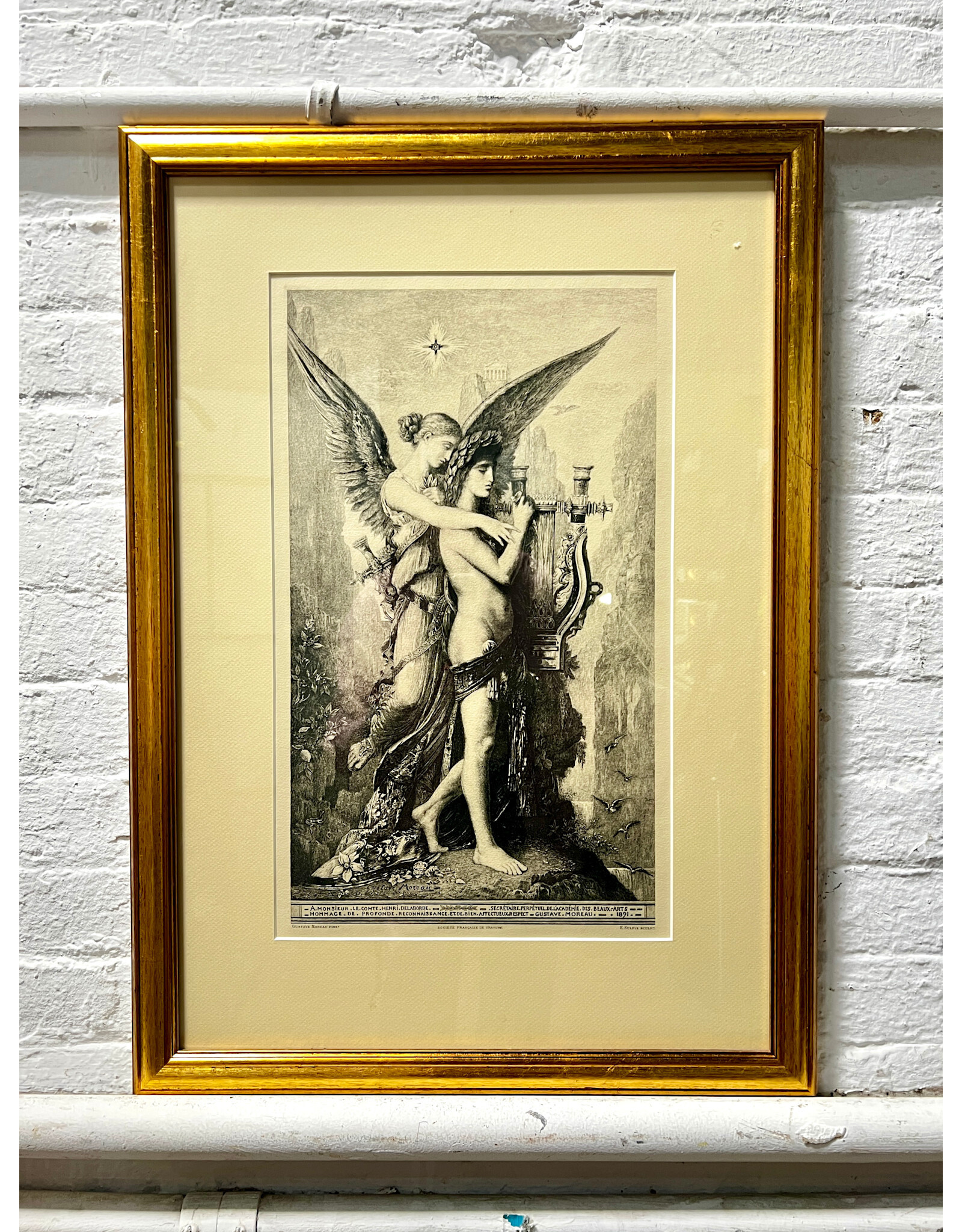 Hesiod & the Muse by Gustav Moreau, framed print