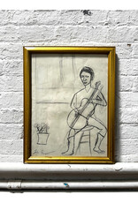 lonesome tune, framed drawing, sgnd l.l.