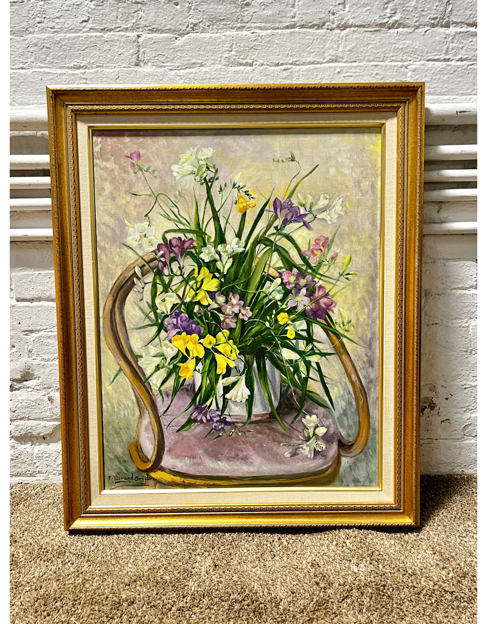 Relaxing Bouquet, framed oil on canvas, sgnd Bayand Goodarzi