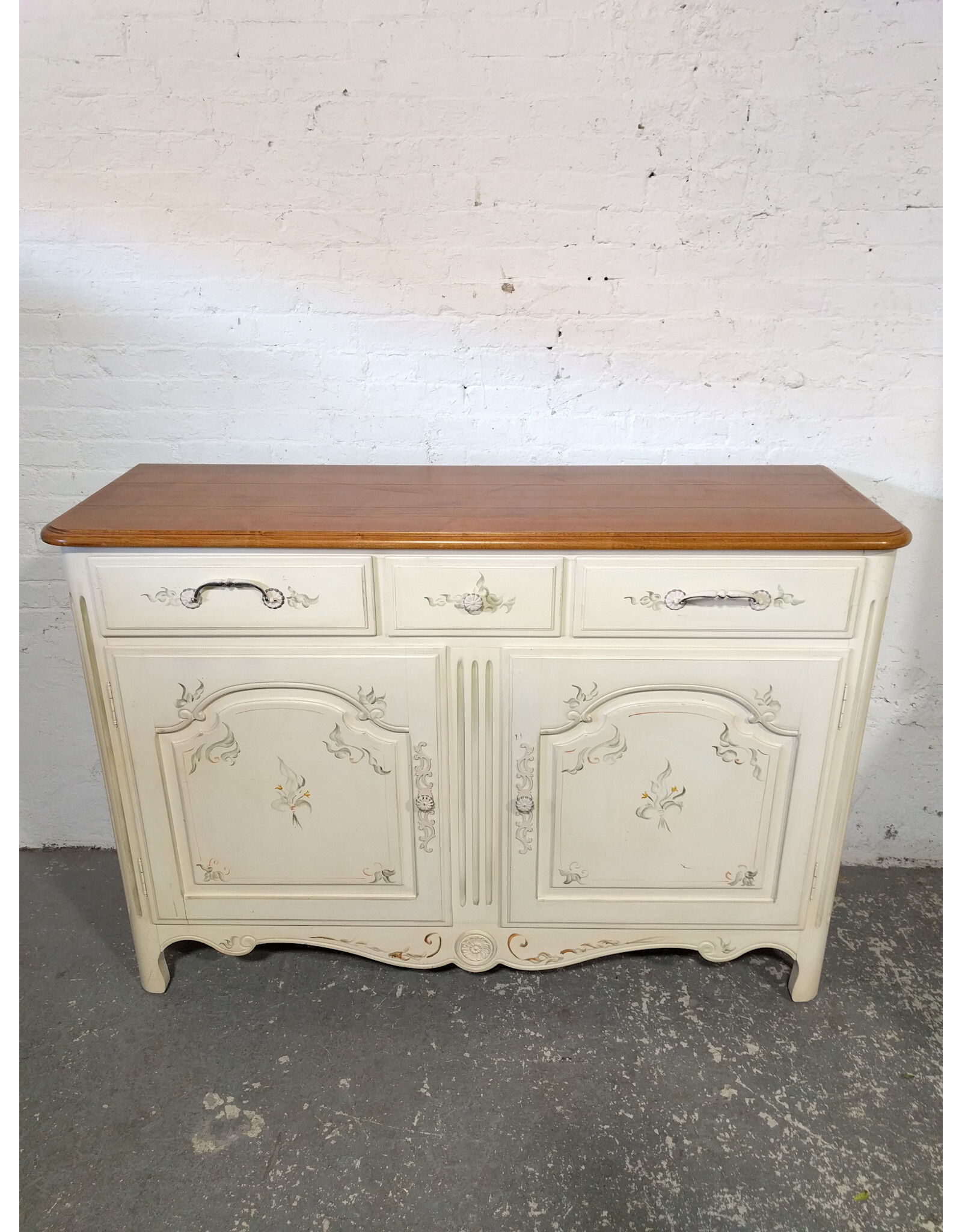 Ethan Allen Hand-Painted Louis XV Style Sideboard