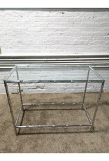 Chrome Base Glass Top Entryway Table