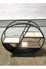 Libby Voyager Circular Metal & Wood Industrial Style Shelf