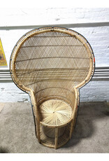 Vintage Wicker Emmanuelle Peacock Lounge Chair
