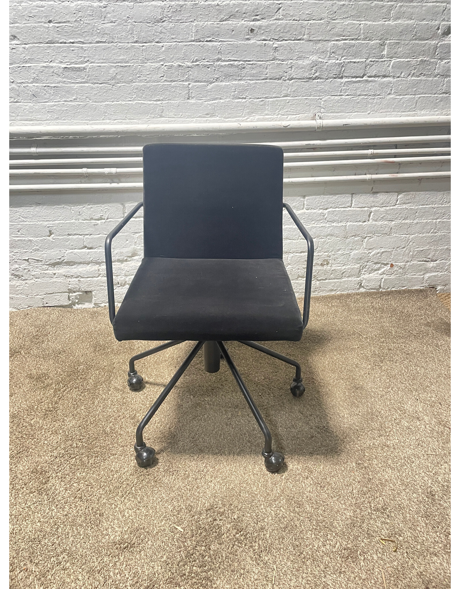 CB2 Rouka Black Velvet Office Chair