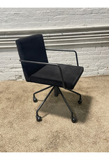 CB2 Rouka Black Velvet Office Chair