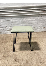 Vanity Metal Stool with Mint Upholstery