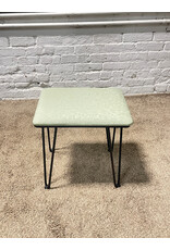 Vanity Metal Stool with Mint Upholstery