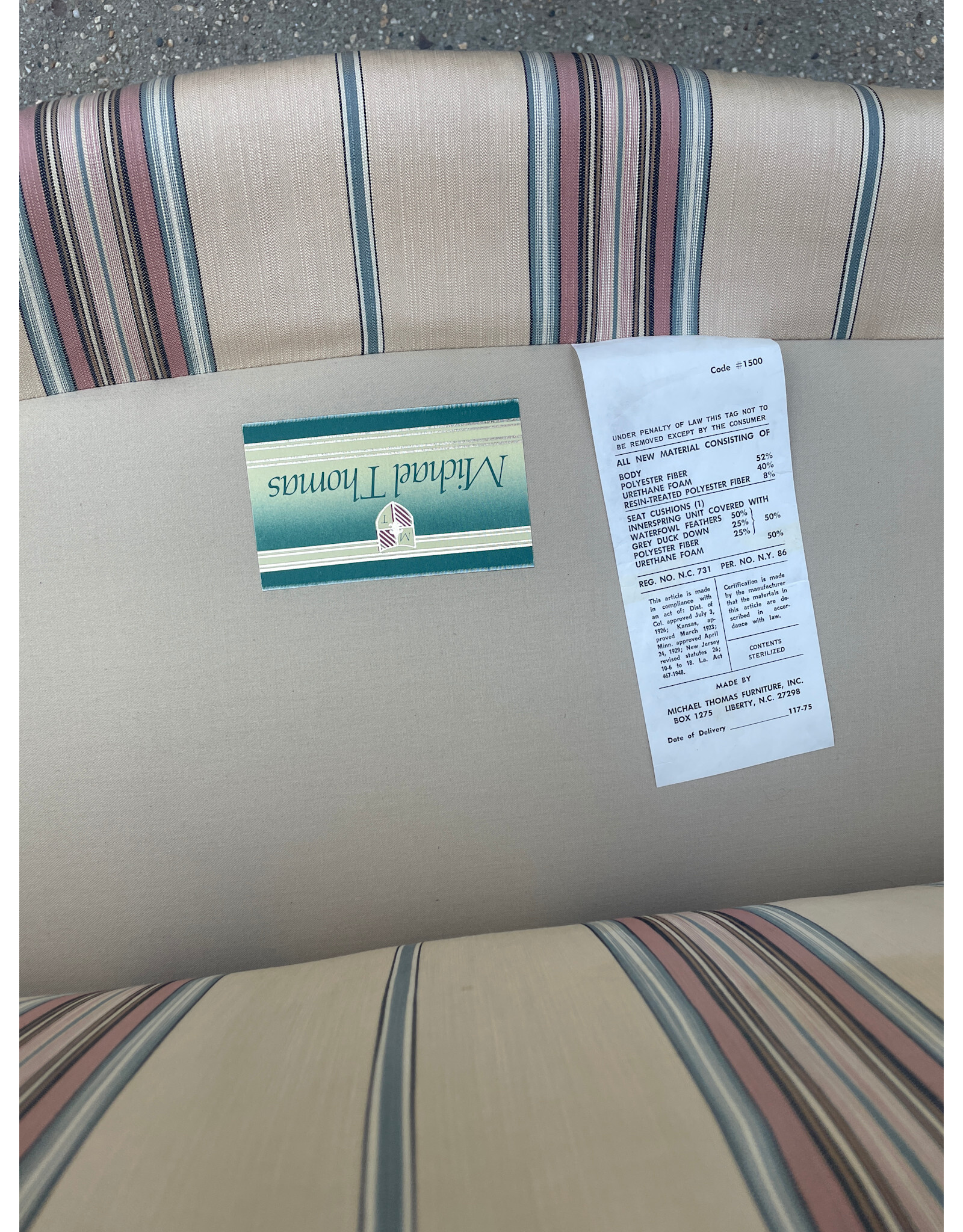 Michael Thomas Camel Back Sofa