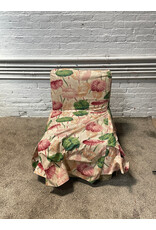 Pink Floral Fabric Accent Chair