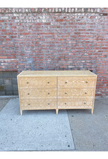 Anthropologie Textured Trellis Six-Drawer Dresser Beige