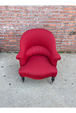 Red Napoleon III Tub Armchair
