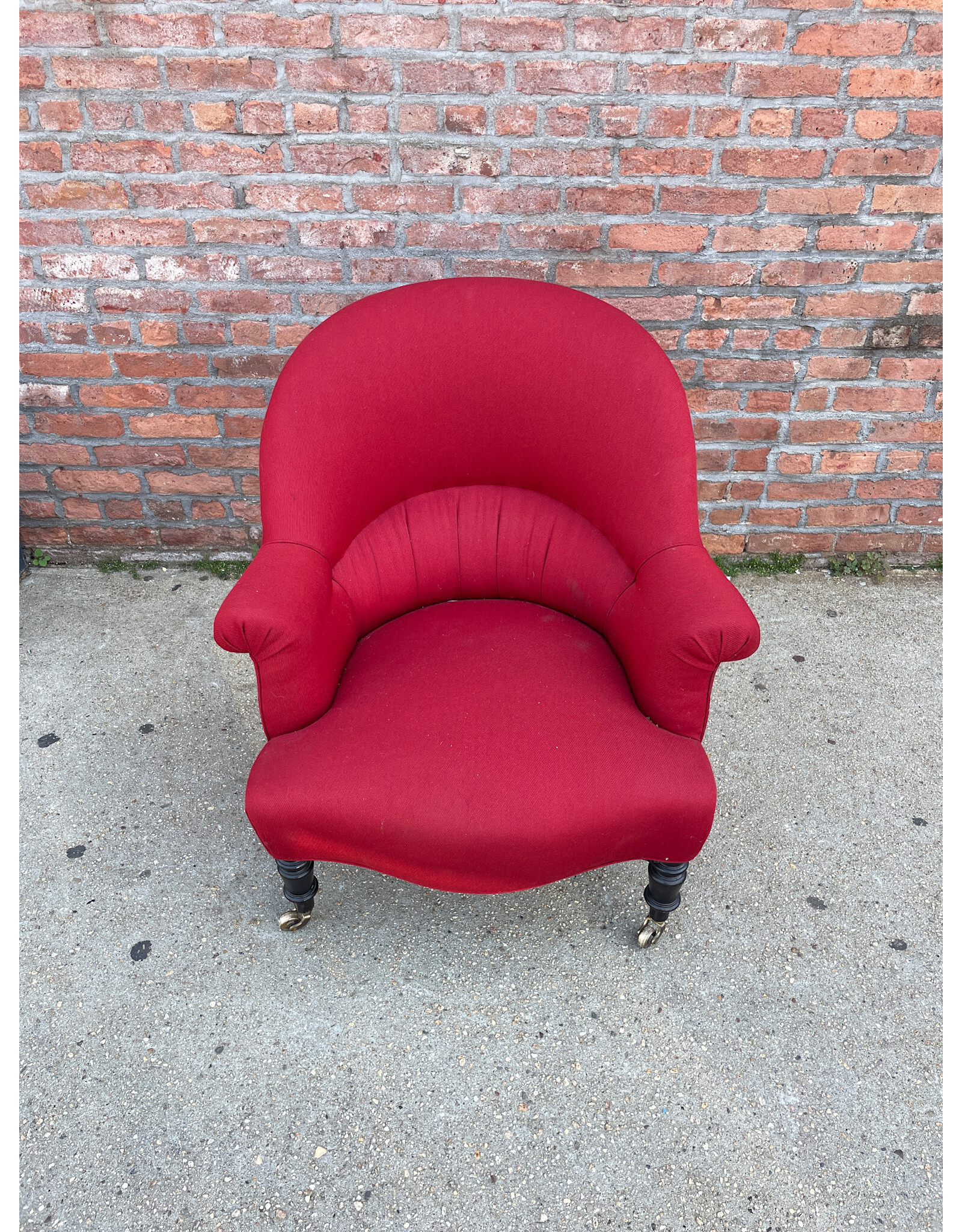 Red Napoleon III Tub Armchair