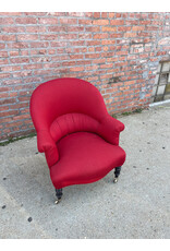 Red Napoleon III Tub Armchair