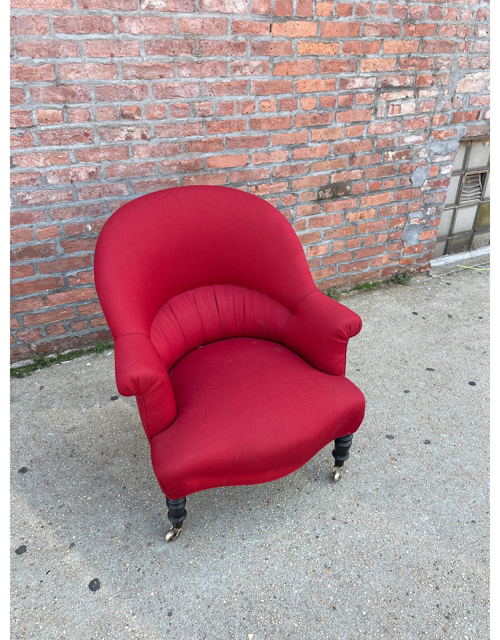 Red Napoleon III Tub Armchair
