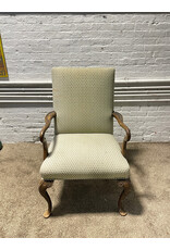 Queen Anne Style Upholstered Fireside Chair