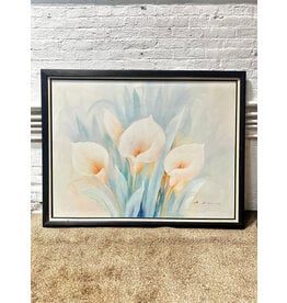 Calla Lillies, framed painting, sgnd R.F.