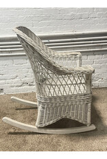 White Rocking Wicker Lounge Chair