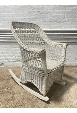 White Rocking Wicker Lounge Chair