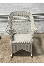 White Rocking Wicker Lounge Chair