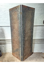 Antique Tin Fleur De Lis Stamped Folding Room Divider