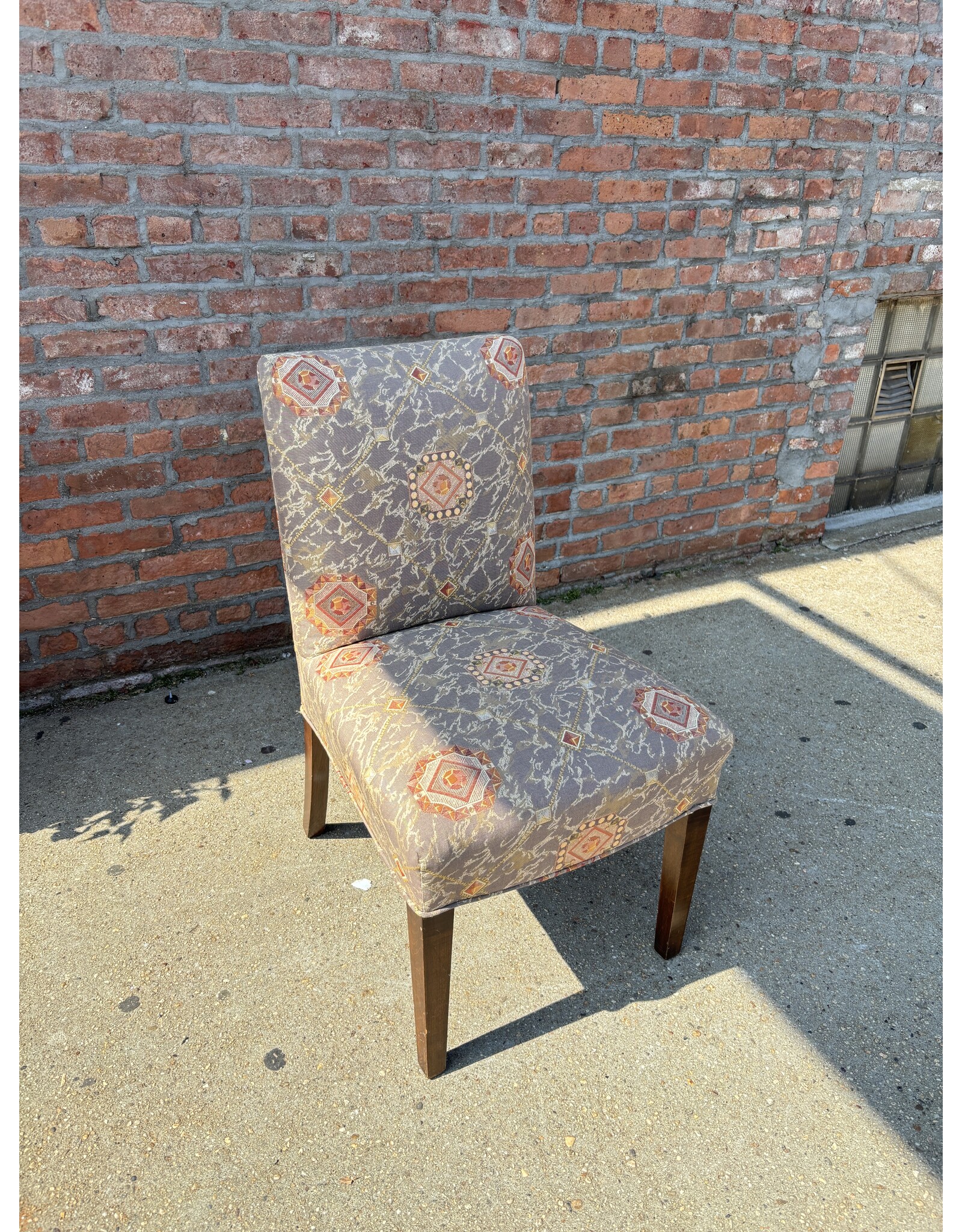 Orange Pattern Dining Room Chairs