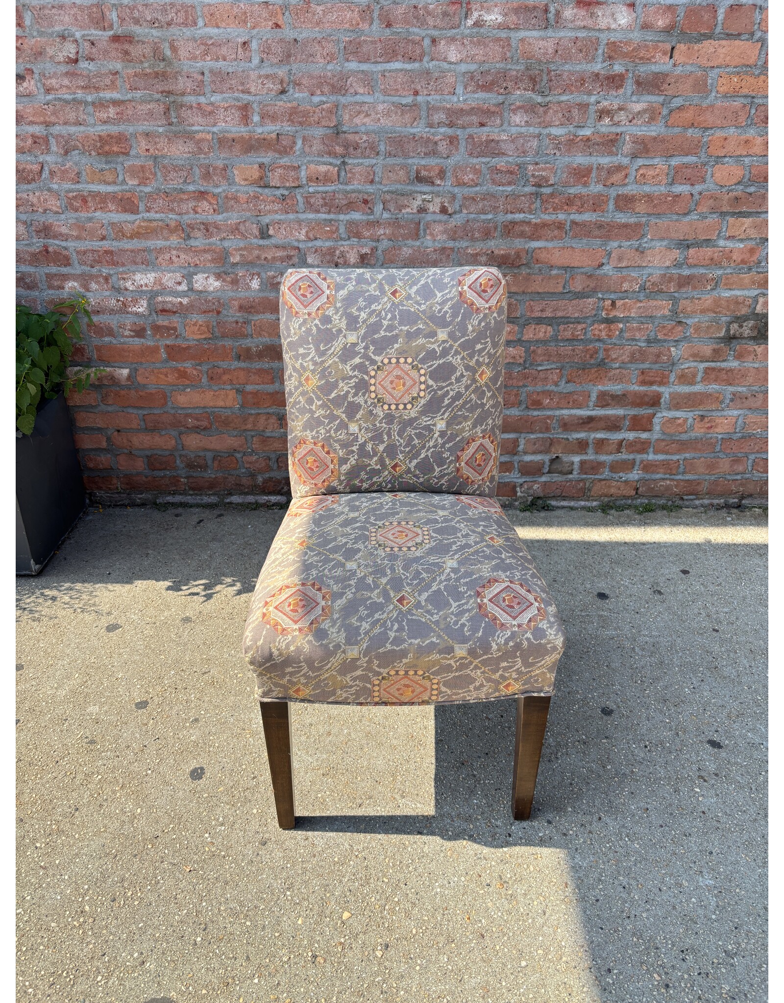 Orange Pattern Dining Room Chairs