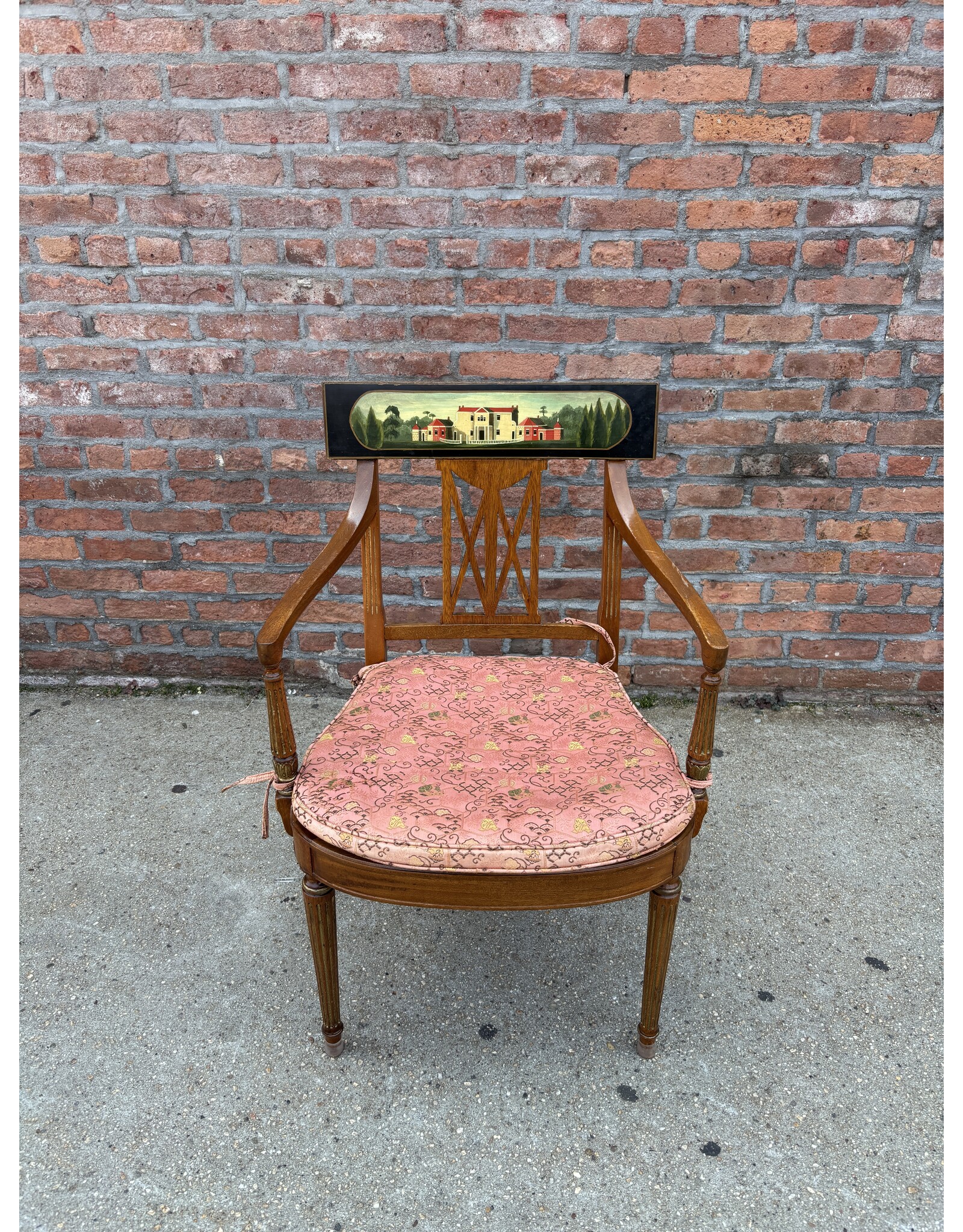 Maitland Smith Style Mahogany Armchair