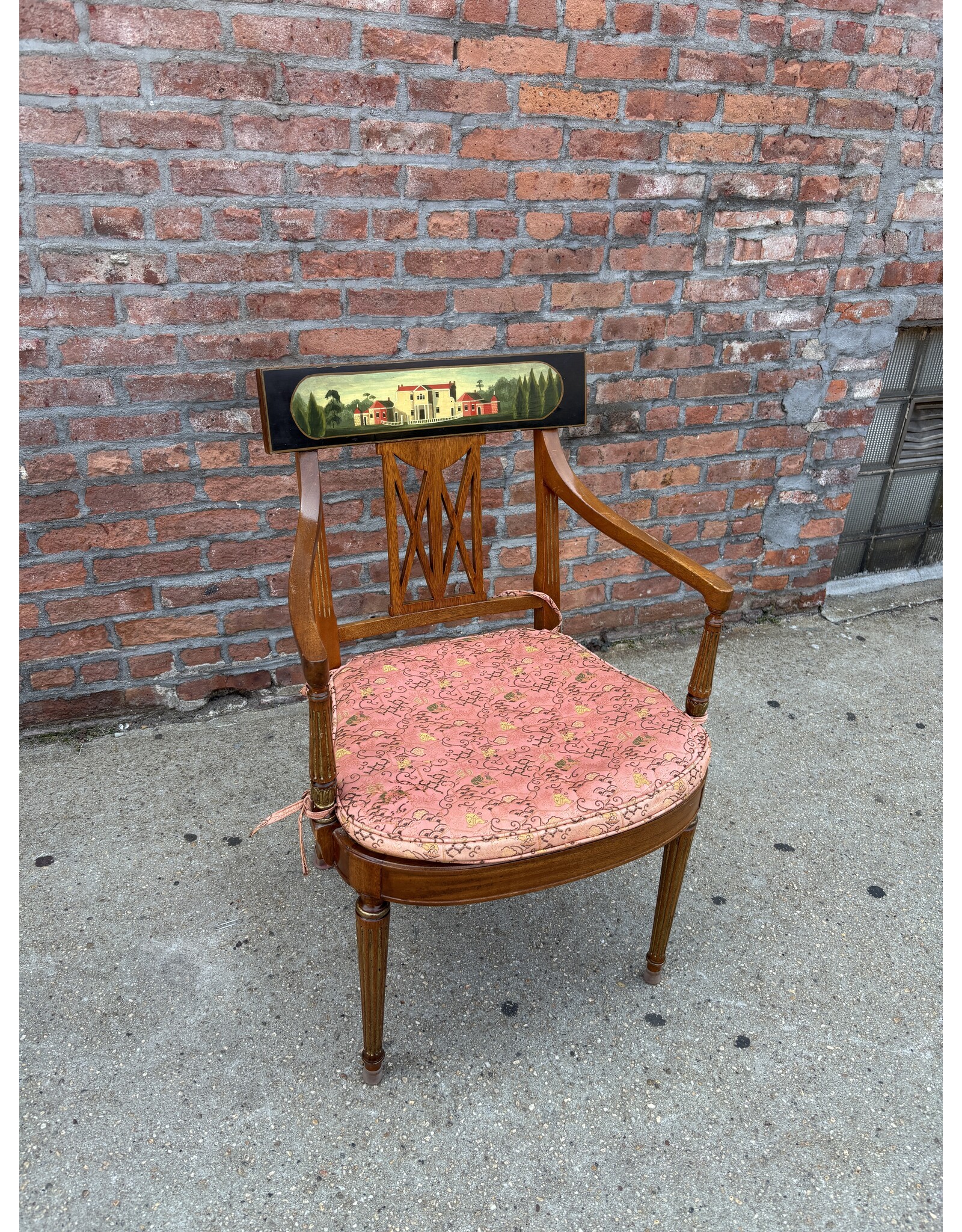 Maitland Smith Style Mahogany Armchair