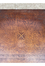 18th/ 19th Century Decorative Armchair with Nailed Brown Leather Armchair