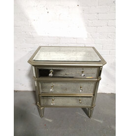 Ballard Designs Modern Deanna Mirrored Nightstand Table