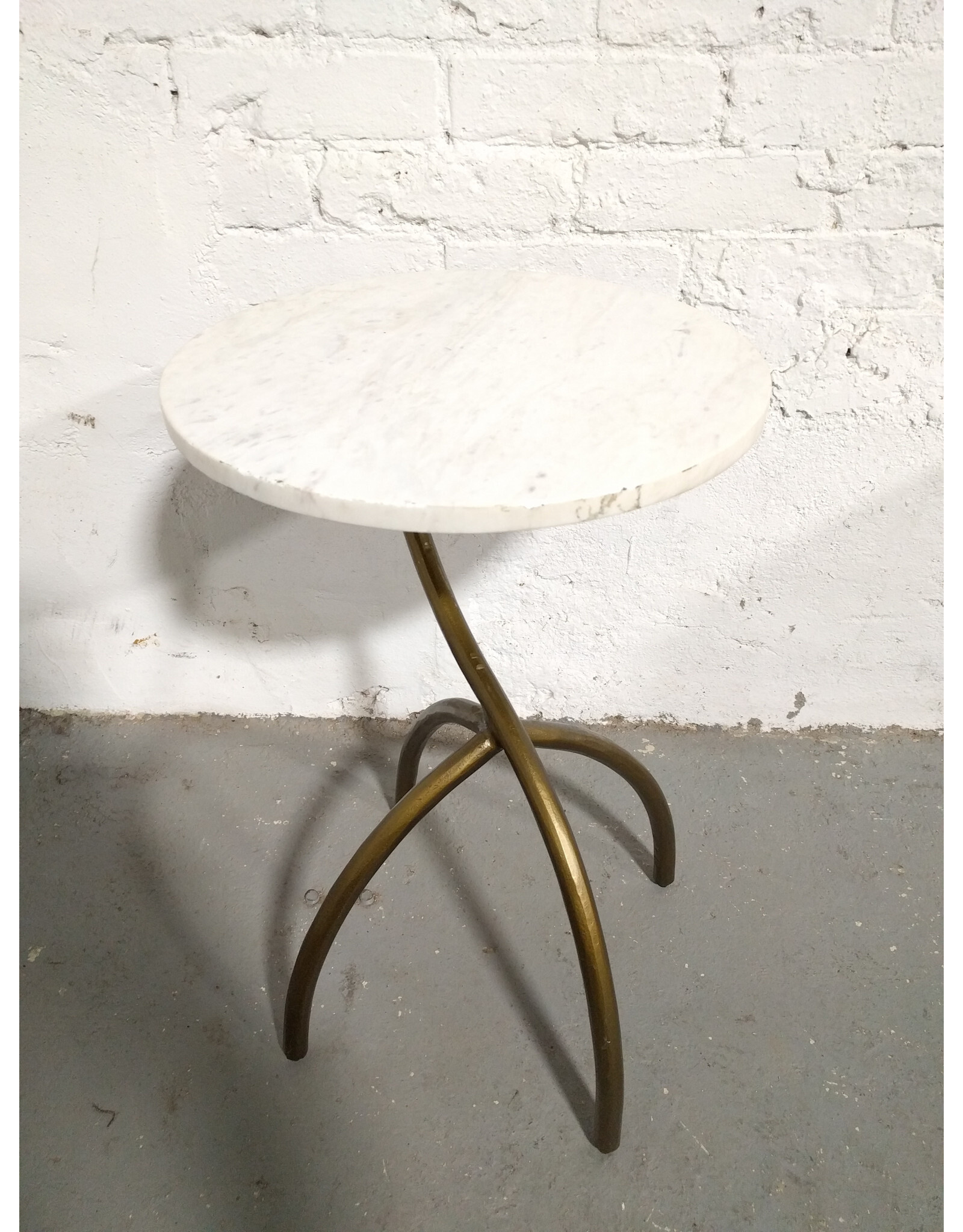 Modern Curvy Marble Top End Table