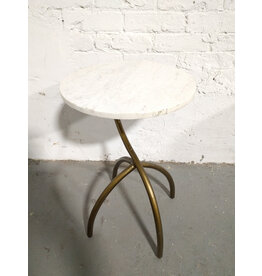 Modern Curvy Marble Top End Table